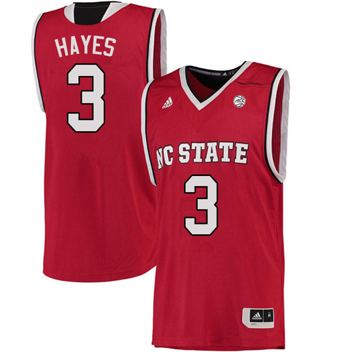 Men #3 Cam Hayes NC State Wolfpack College Basketball Jerseys Sale-Red